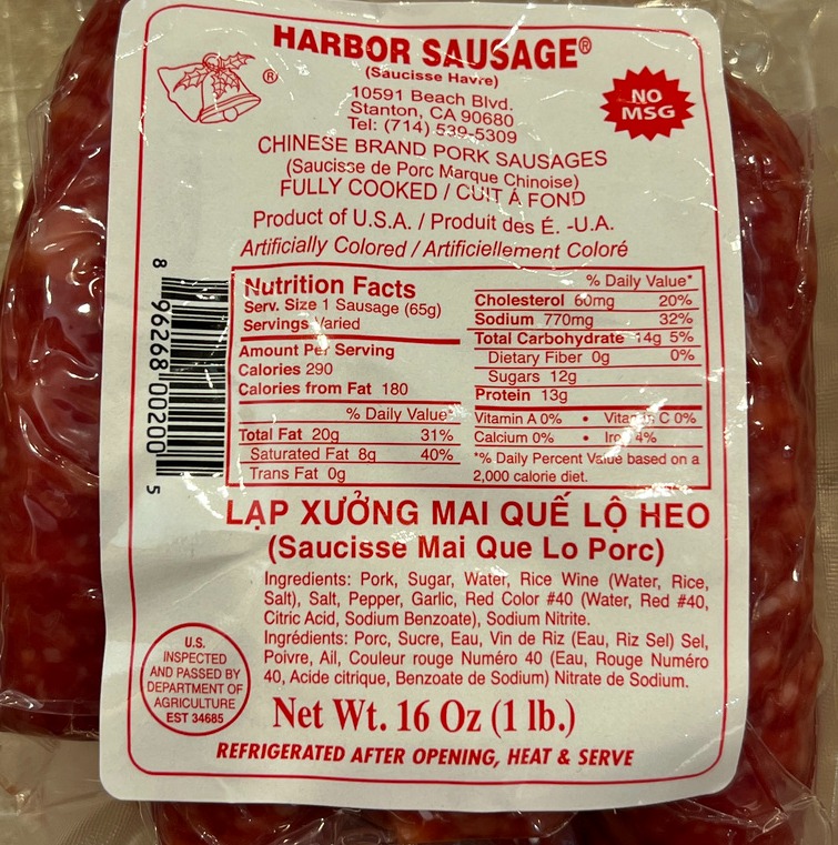 Lạp Xưởng Mai Quế Lộ - Heo